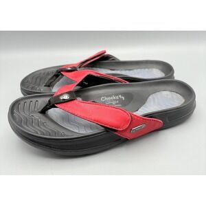 Cheeks Bandals Women's  Size 8 Sandals Red Black Hook and Loop Tony Little